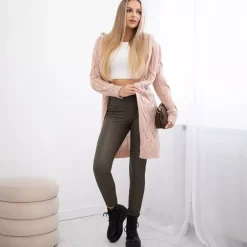 Kesi Neuleet></noscript>Zaina hupullinen neuletakki nude