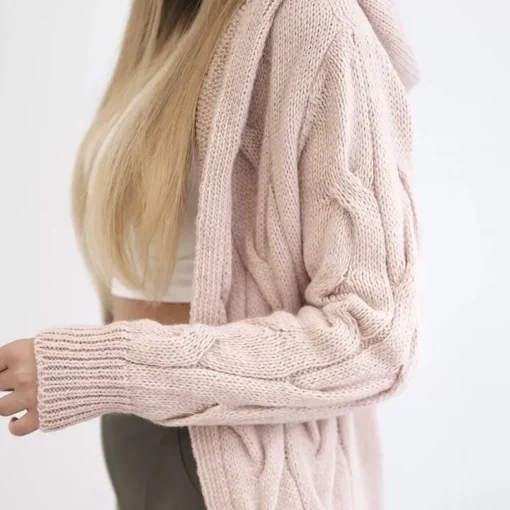 Kesi Neuleet>Zaina hupullinen neuletakki nude