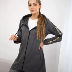 JEANS Takit>Kesi Zip Back hupparitakki tummanharmaa