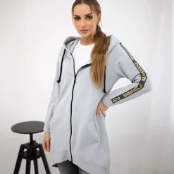 JEANS Takit>Kesi Zip Back hupparitakki vaaleanharmaa
