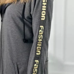 JEANS Takit></noscript>Kesi Zip Back hupparitakki tummanharmaa