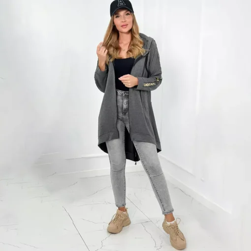 JEANS Takit>Kesi Zip Back hupparitakki tummanharmaa