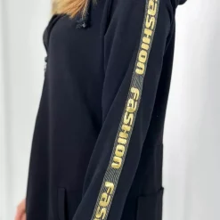 JEANS Takit></noscript>Kesi Zip Back hupparitakki musta