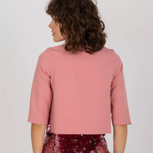 JEANS Lyhythihaiset Paidat Ja Topit>Lakerta Precious paljettipaita vanha roosa/hopea