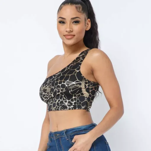 JEANS Lyhythihaiset Paidat Ja Topit>Love J Ana kuvioitu toppi musta