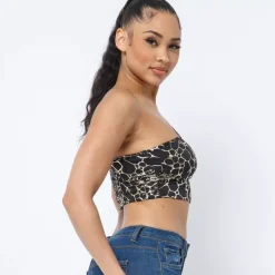 JEANS Lyhythihaiset Paidat Ja Topit></noscript>Love J Ana kuvioitu toppi musta