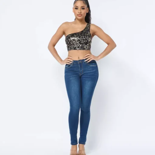 JEANS Lyhythihaiset Paidat Ja Topit>Love J Ana kuvioitu toppi musta