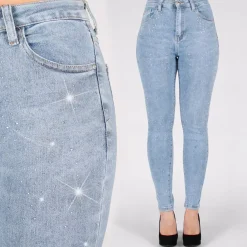 JEANS Farkut>Miss Bon Glamorous stretchfarkut vaaleansininen