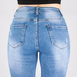 JEANS Farkut></noscript>Miss Bon skinny stretchfarkut sininen