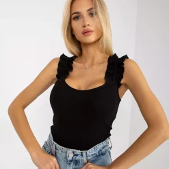 JEANS Lyhythihaiset Paidat Ja Topit></noscript>Och Bella Jetta ribbitoppi musta