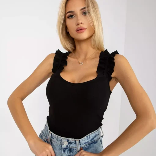 JEANS Lyhythihaiset Paidat Ja Topit>Och Bella Jetta ribbitoppi musta