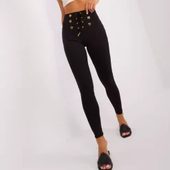 JEANS Leggingsit></noscript>Och Bella Kenzie ribbileggingsit musta