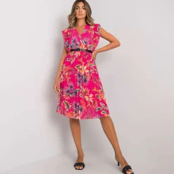 JEANS Minimekot></noscript>Pammy Garrina kukkamekko vyöllä fuksia