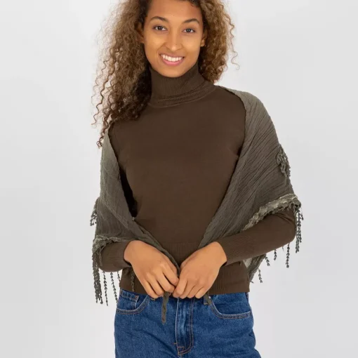 JEANS Huivit Ja Käsineet>Puuvillainen kolmiohuivi khaki