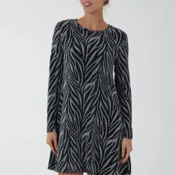 JEANS Minimekot>Qed LDN Aline Lurex mekko musta-hopea