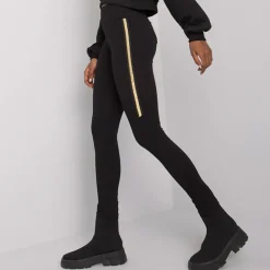 JEANS Leggingsit>Rue Paris Bruna leggingsit musta/kulta