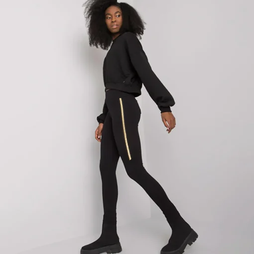 JEANS Leggingsit>Rue Paris Bruna leggingsit musta/kulta