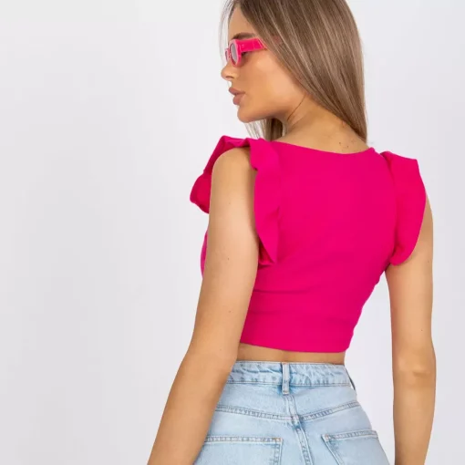 JEANS Lyhythihaiset Paidat Ja Topit>Rue Paris Camilla ribbitoppi fuksia