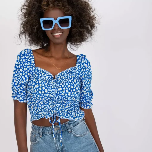 JEANS Lyhythihaiset Paidat Ja Topit>Rue Paris Daisy toppi sininen