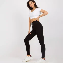 JEANS Leggingsit></noscript>Rue Paris Deja ribbileggingsit musta