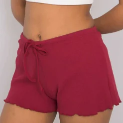 JEANS Shortsit Ja Caprit></noscript>Rue Paris Elmira ribbishortsit viininpunainen