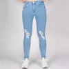 JEANS Farkut>Rue Paris Maddie stretchfarkut vaaleansininen
