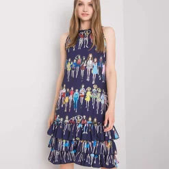 JEANS Minimekot></noscript>Rue Paris Mariangela mekko navy/kuvioitu