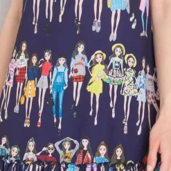 JEANS Minimekot></noscript>Rue Paris Mariangela mekko navy/kuvioitu