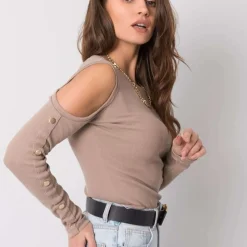 JEANS Pitkähihaiset Paidat></noscript>Rue Paris Nadia ribbipaita vaaleanruskea