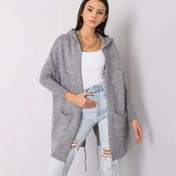 JEANS Neuleet>Rue Paris Patty neuletakki v.harmaa