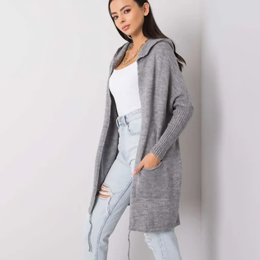 JEANS Neuleet>Rue Paris Patty neuletakki v.harmaa