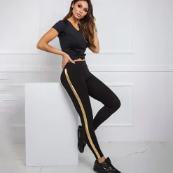 JEANS Leggingsit></noscript>Rue Paris Rissa leggingsit kulta/musta