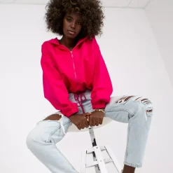 JEANS Hupparit></noscript>Rue Paris Rubie Crop huppari fuksia