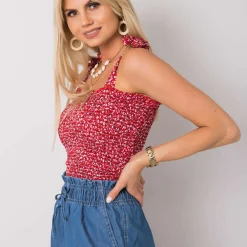 JEANS Lyhythihaiset Paidat Ja Topit></noscript>Rue Paris Thalia toppi punainen/kuvioitu