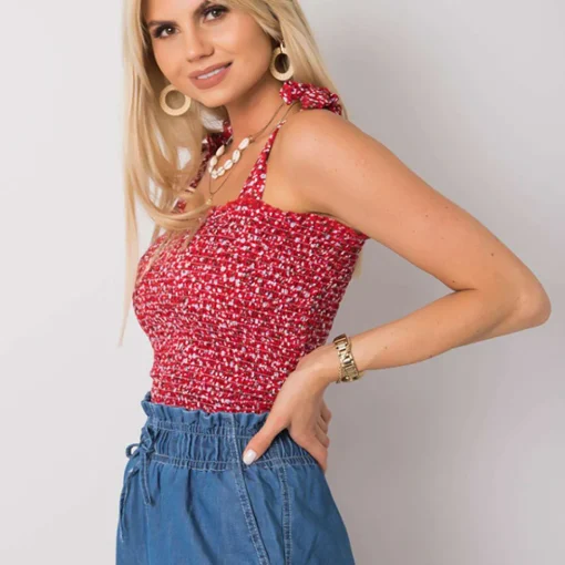 JEANS Lyhythihaiset Paidat Ja Topit>Rue Paris Thalia toppi punainen/kuvioitu