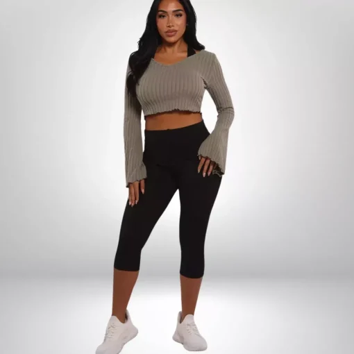 JEANS Shortsit Ja Caprit>ShoSho Fold Over Yoga caprihousut