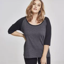 JEANS Pitkähihaiset Paidat | Plus!>Urban Classics 3/4 CT Raglan paita harmaa