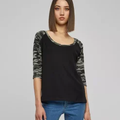 JEANS Pitkähihaiset Paidat | Plus!>Urban Classics 3/4 CT Raglan paita musta