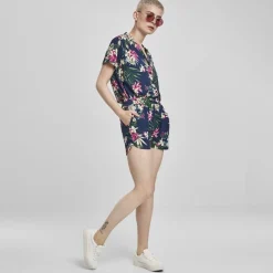 JEANS Shortsit Ja Caprit></noscript>Urban Classics AOP Viscose Resort shortsit navy/kukkakuvio