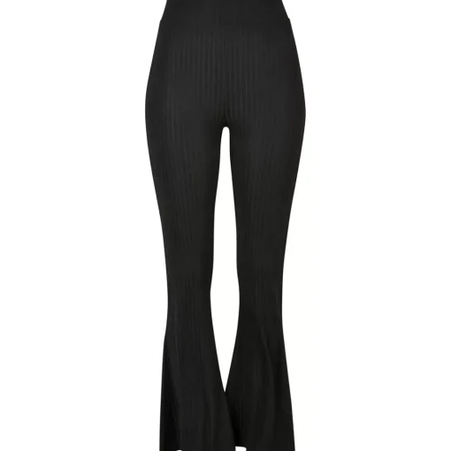 JEANS Housut>Urban Classics High Waist Rib Flared housut musta