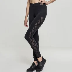 JEANS Leggingsit>Urban Classics Ribbon Mesh leggingsit musta