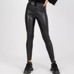 JEANS Leggingsit>Viton Becky PU thermoleggingsit musta