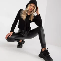 JEANS Leggingsit>Viton Becky PU thermoleggingsit musta