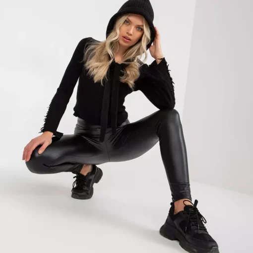 JEANS Leggingsit>Viton Becky PU thermoleggingsit musta