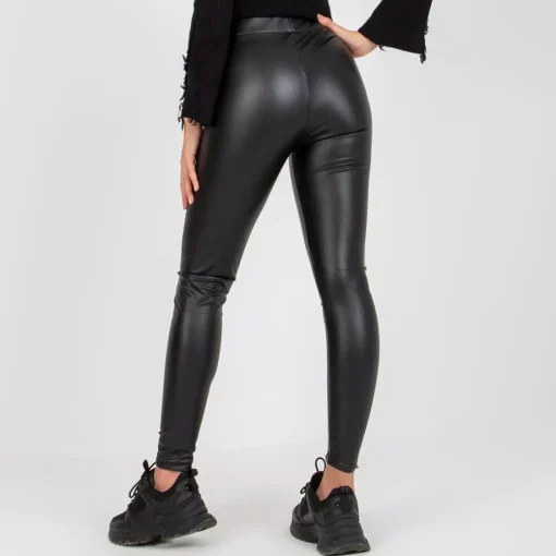 JEANS Leggingsit>Viton Becky PU thermoleggingsit musta