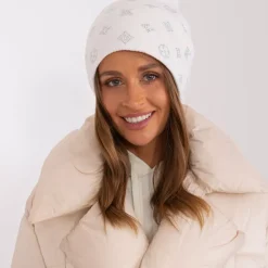JEANS Talvipäähineet></noscript>Wool Fashion neulepipo strasseilla valkoinen