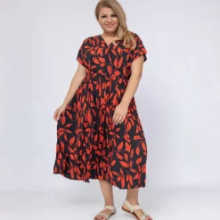 JEANS Midimekot | Plus!>World Lilly mekko musta-punainen